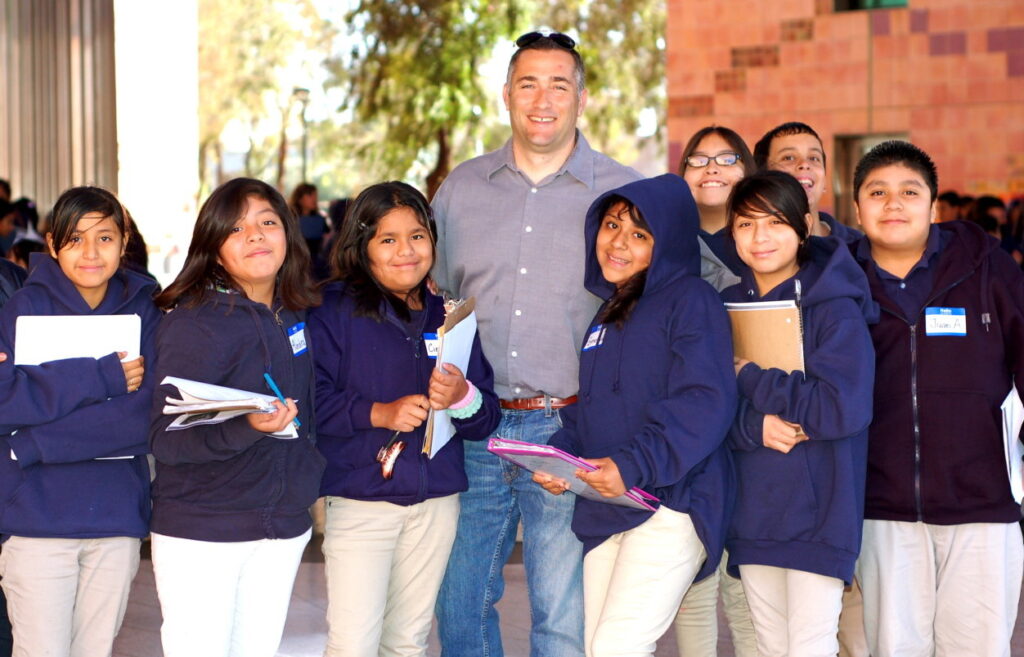 AIR Program alum Damon Hands and students